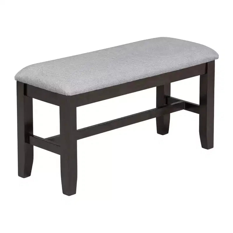 Ensemble de table à manger en bois 6 pièces, table pliante avec 4 chaises rembourrées et banc-ModernLuxe