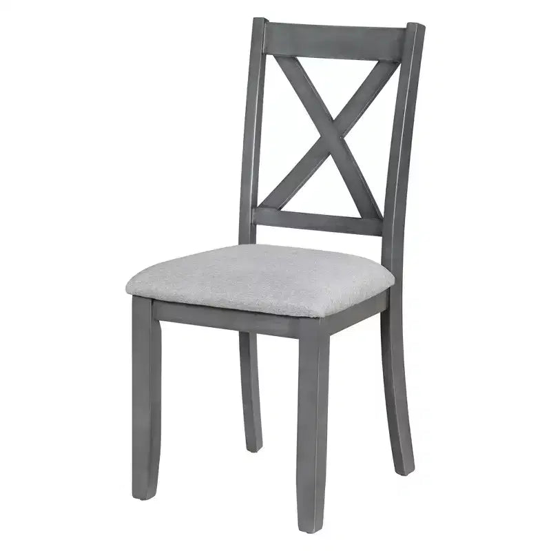 Ensemble de table à manger en bois 6 pièces, table pliante avec 4 chaises rembourrées et banc-ModernLuxe