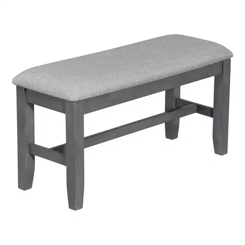 Ensemble de table à manger en bois 6 pièces, table pliante avec 4 chaises rembourrées et banc-ModernLuxe