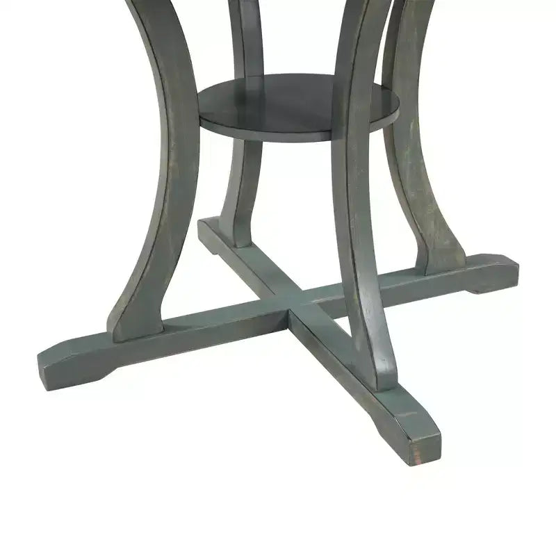 Ensemble de salle à manger rond 5 pièces avec pieds de forme spéciale et dossier de chaise ajouré au design exquis 4A - ModernLuxe