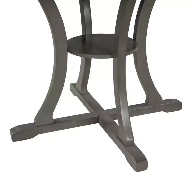 Ensemble de salle à manger rond 5 pièces avec pieds de forme spéciale et dossier de chaise ajouré au design exquis 4A - ModernLuxe