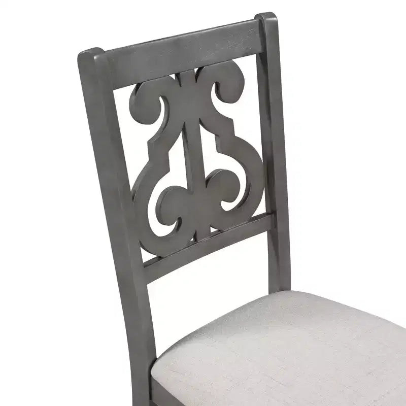 Ensemble de salle à manger rond 5 pièces avec pieds de forme spéciale et dossier de chaise ajouré au design exquis 4A - ModernLuxe