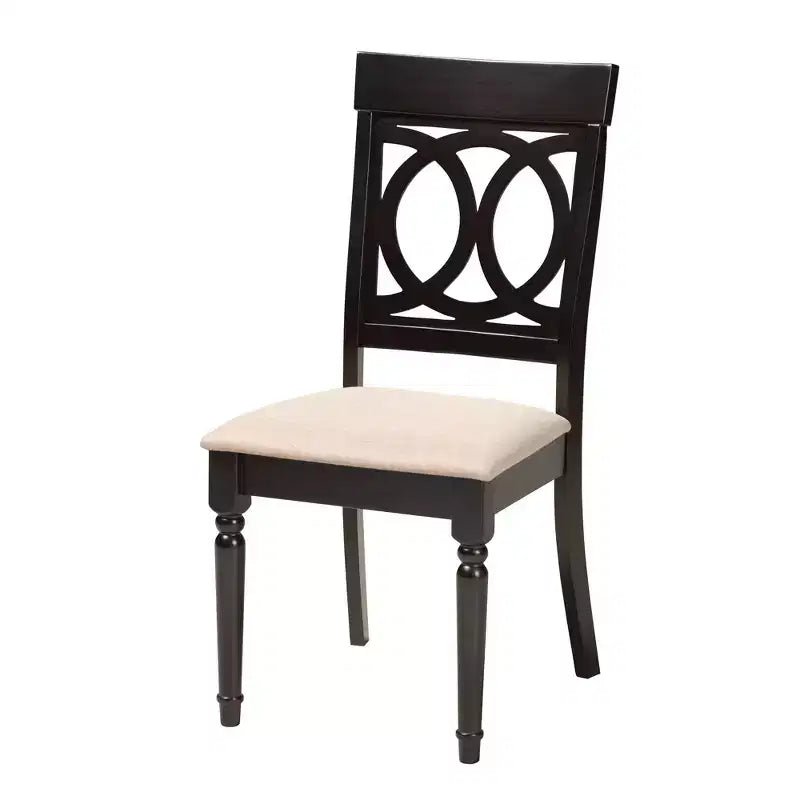 Ensemble de salle à manger moderne Baxton Studio Velia en bois et tissu