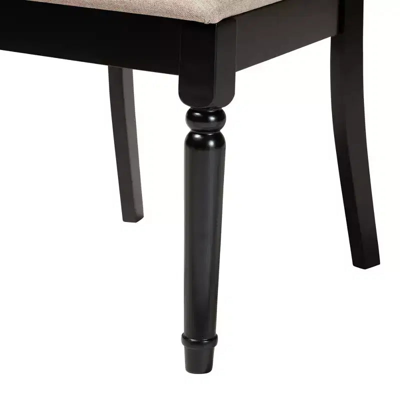 Ensemble de salle à manger moderne Baxton Studio Velia en bois et tissu
