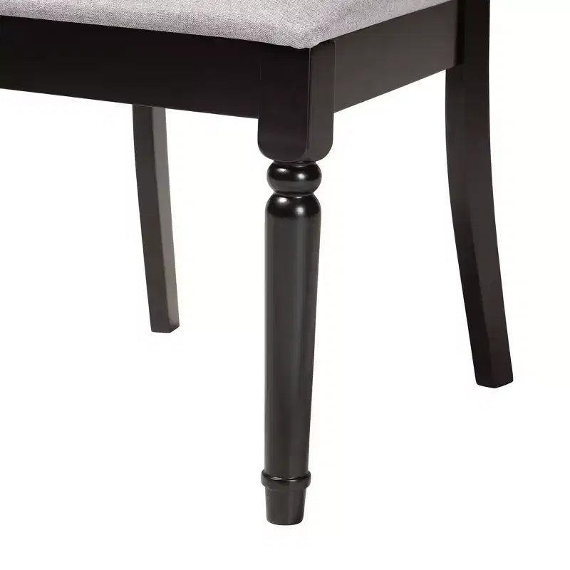 Ensemble de salle à manger moderne Baxton Studio Velia en bois et tissu