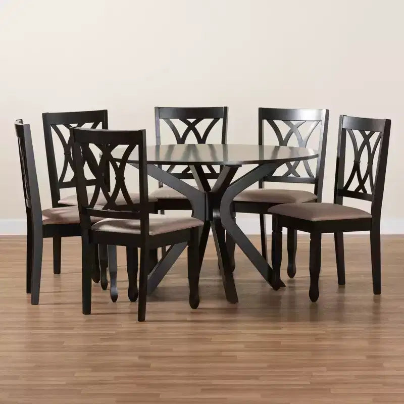 Ensemble de salle à manger Baxton Studio Maya moderne en tissu et bois