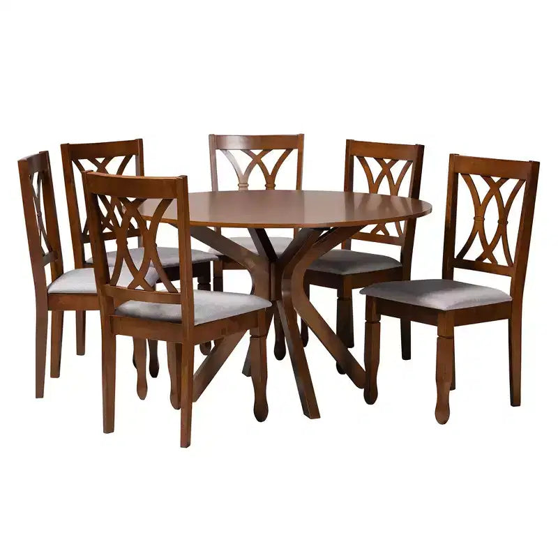 Ensemble de salle à manger Baxton Studio Maya moderne en tissu et bois
