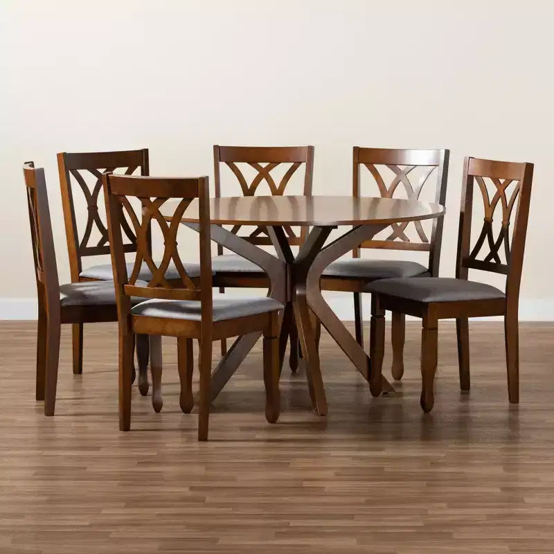 Ensemble de salle à manger Baxton Studio Maya moderne en tissu et bois