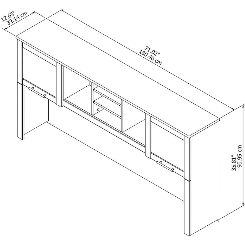 Armoire murale de bureau en chêne style expresso (armoire murale uniquement)