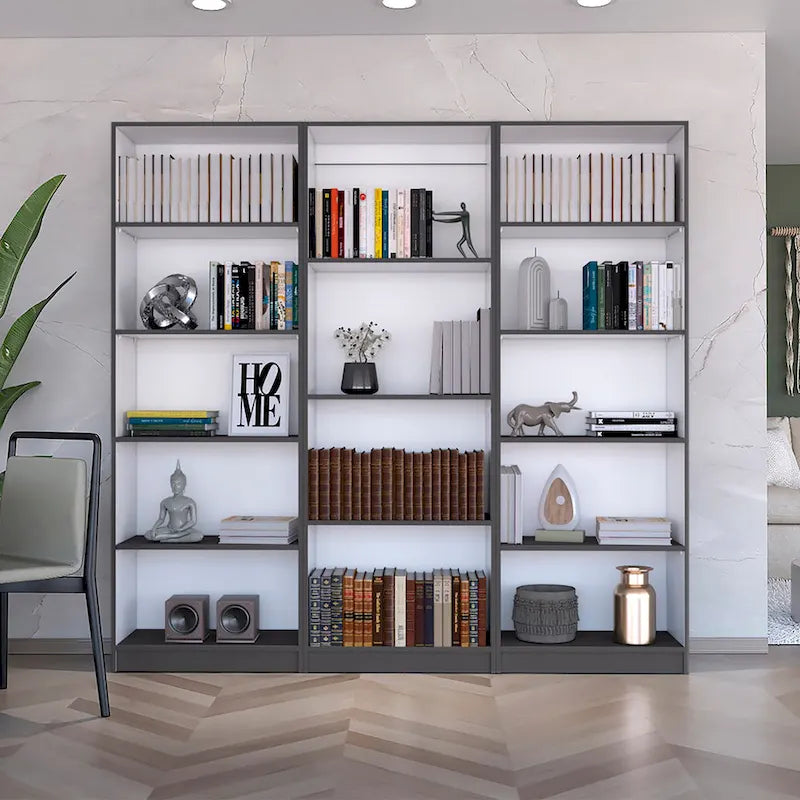 Kenyon 74 Wide 5-Shelf Option B Bookcase Set of 3