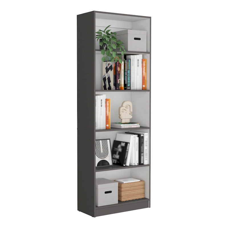 Lot de 3 bibliothèques 5 étagères de 188 cm de large, option B
