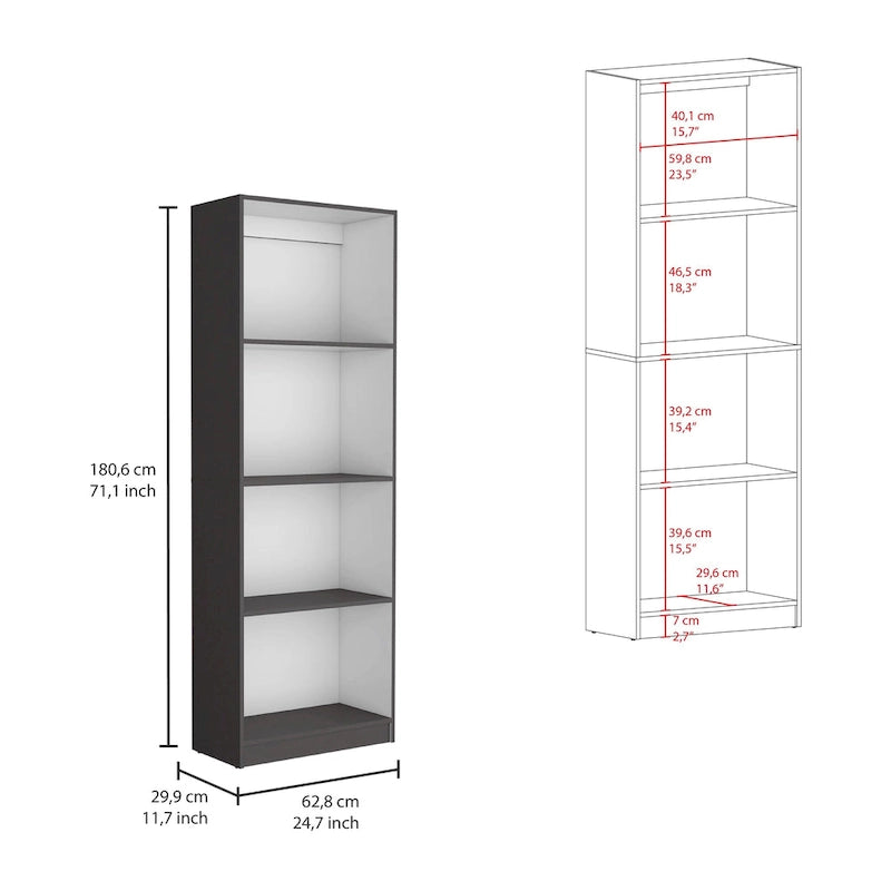 Lot de 3 bibliothèques 5 étagères de 188 cm de large, option B