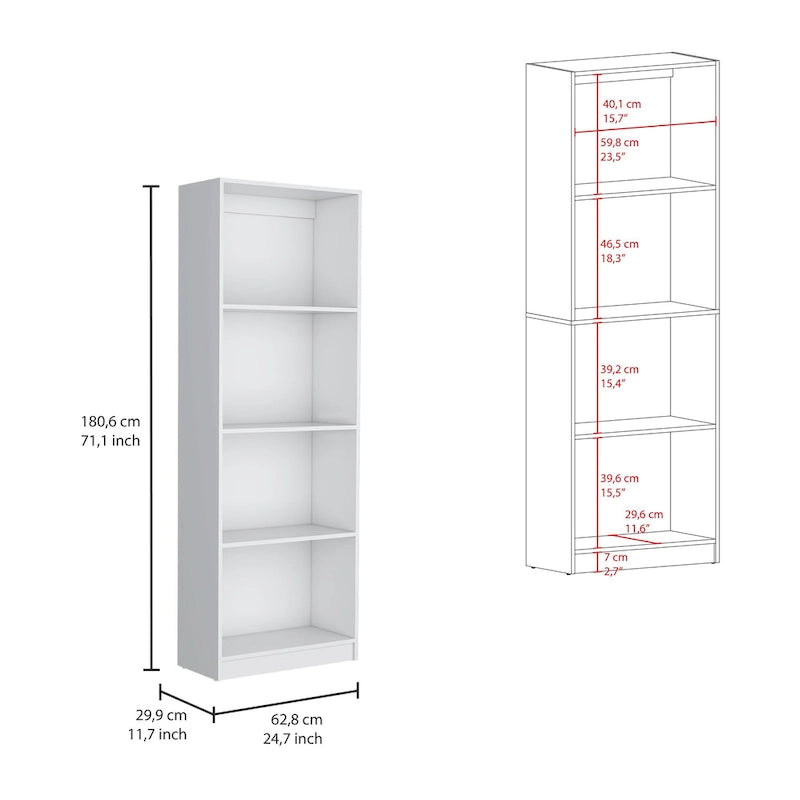 Lot de 3 bibliothèques 5 étagères de 188 cm de large, option B