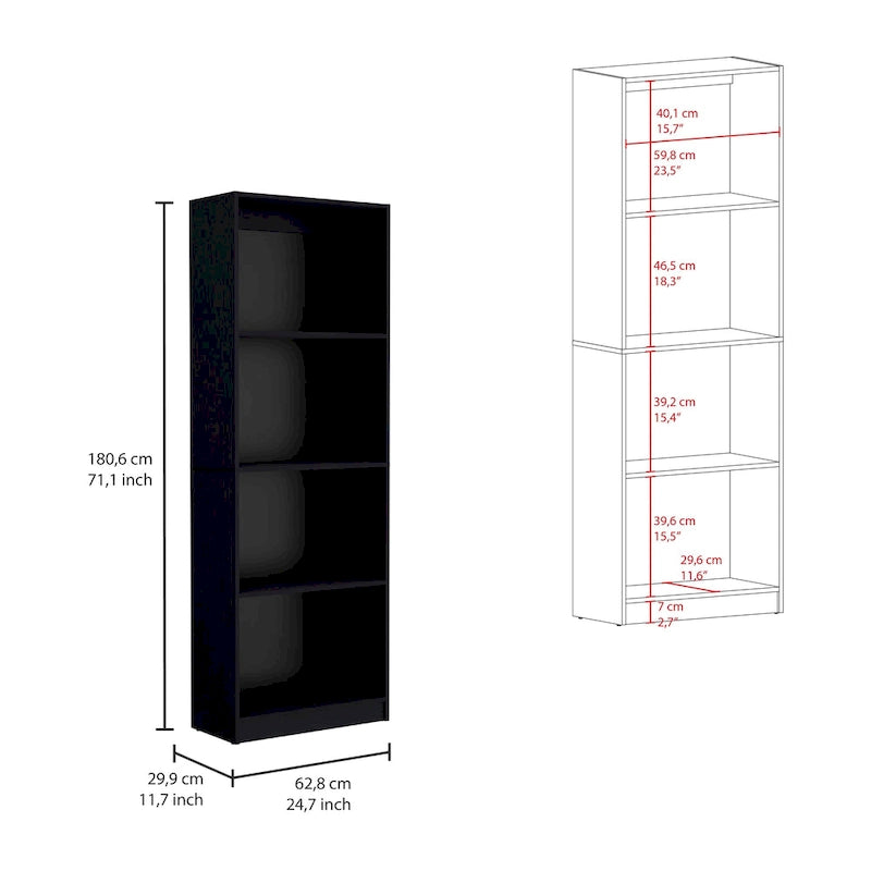 Lot de 3 bibliothèques 5 étagères de 188 cm de large, option B