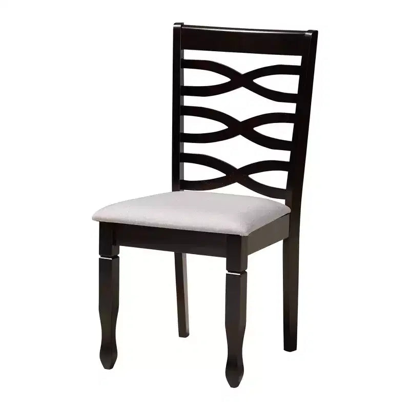 Ensemble de salle à manger 5 pièces Baxton Studio Aspen en tissu sable moderne et bois fini brun foncé