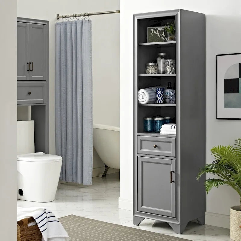 Crosley Tara Linen Cabinet In Vintage Grey