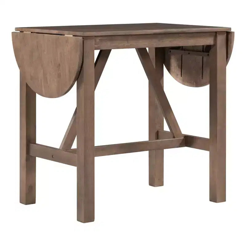 Ensemble de salle à manger 3 pièces ModernLuxe avec table de hauteur comptoir à rallonges en bois et 2 chaises de salle à manger rembourrées 4B