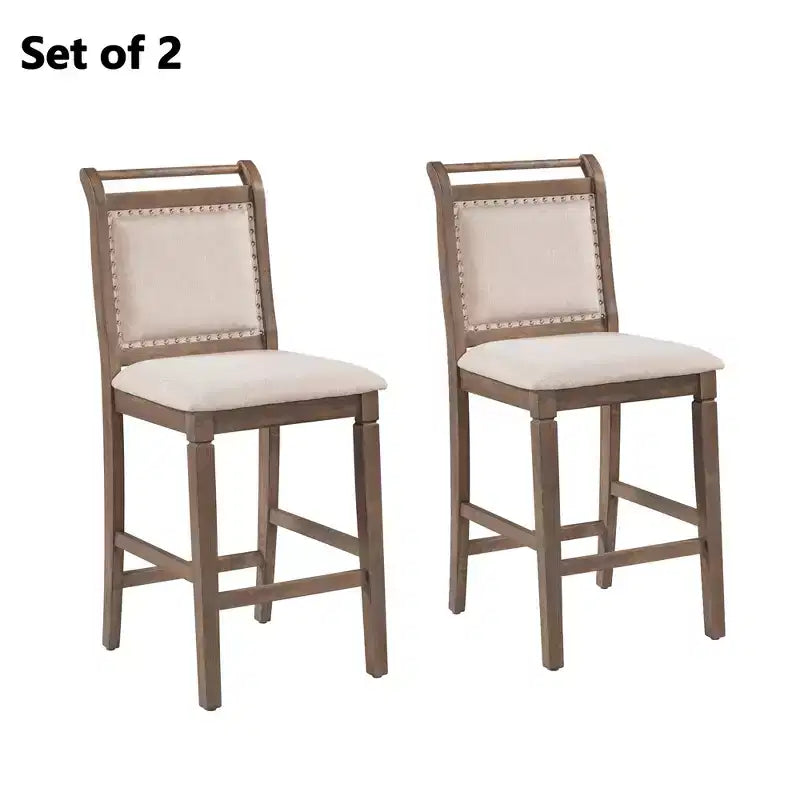 Ensemble de salle à manger 3 pièces ModernLuxe avec table de hauteur comptoir à rallonges en bois et 2 chaises de salle à manger rembourrées 4B