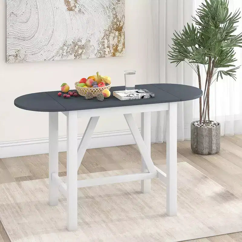Ensemble de salle à manger 3 pièces ModernLuxe avec table de hauteur comptoir à rallonges en bois et 2 chaises de salle à manger rembourrées 4B