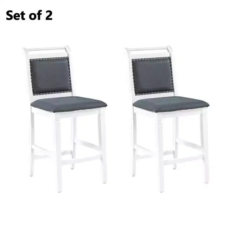 Ensemble de salle à manger 3 pièces ModernLuxe avec table de hauteur comptoir à rallonges en bois et 2 chaises de salle à manger rembourrées 4B