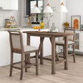 3-Piece Wood Counter Height Drop Leaf Dining Table Set with 2 Upholstered Dining Chairs 4B - ModernLuxe