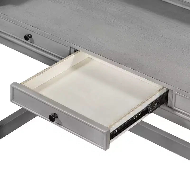 Ensemble table de bar 4 pièces avec 3 tabourets rembourrés, table à manger multifonctionnelle avec 3 tiroirs 4B - ModernLuxe
