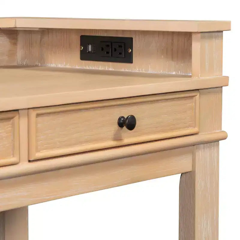 Ensemble table de bar 4 pièces avec 3 tabourets rembourrés, table à manger multifonctionnelle avec 3 tiroirs 4B - ModernLuxe