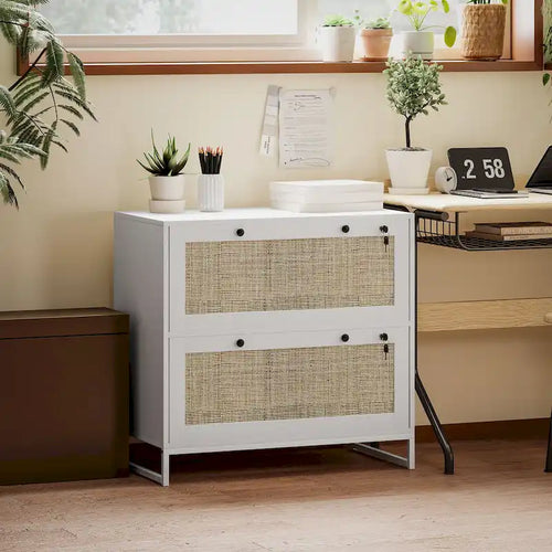 Vinsetto 2 Drawer File Cabinet with Lock, Vertical Filing Cabinet with Keys