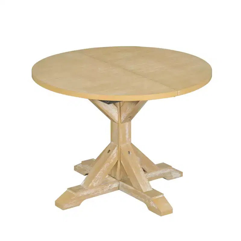 Ensemble de salle à manger 6 pièces avec table à rallonge et piédestal, 1 table avec rallonge amovible de 45,7 cm, 4 chaises rembourrées et 1 banc 4S - ModernLuxe