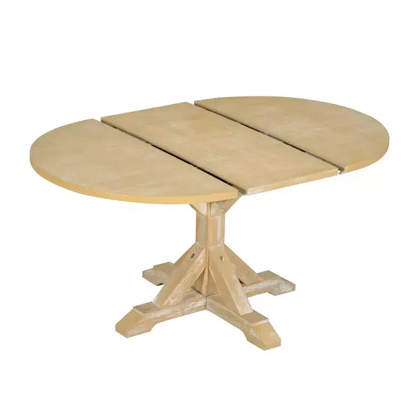 Ensemble de salle à manger 6 pièces avec table à rallonge et piédestal, 1 table avec rallonge amovible de 45,7 cm, 4 chaises rembourrées et 1 banc 4S - ModernLuxe
