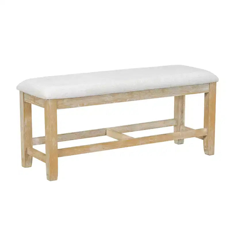 Ensemble de salle à manger 6 pièces avec table à rallonge et piédestal, 1 table avec rallonge amovible de 45,7 cm, 4 chaises rembourrées et 1 banc 4S - ModernLuxe