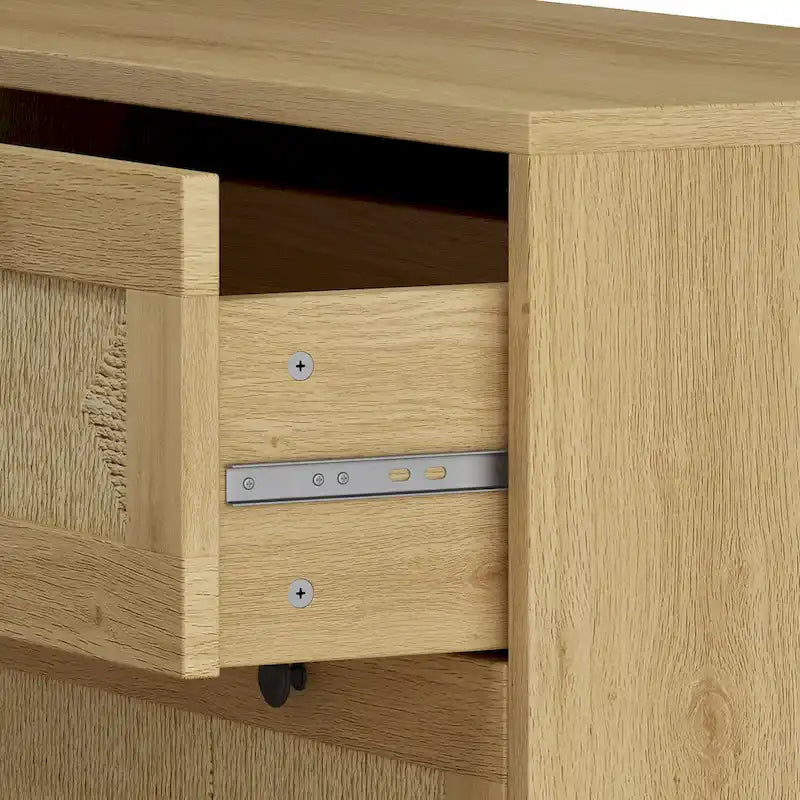 Commode moderne en rotin, Armoire de rangement en rotin à 3 tiroirs de 77 cm, Commode pour chambre à coucher, Tiroir tressé en corde, Commode à tiroirs en rotin
