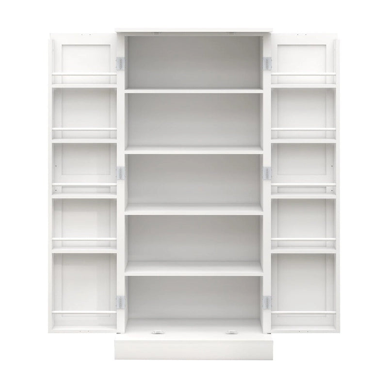 Armoire de cuisine autoportante à LED avec 2 portes et étagères - N/A