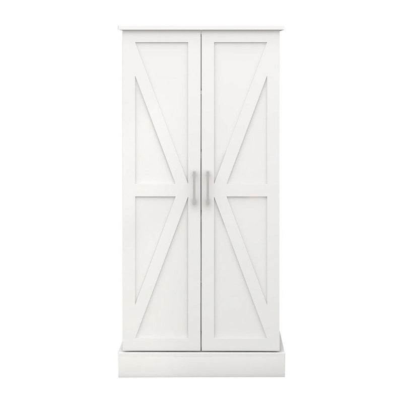 Armoire de cuisine autoportante à LED avec 2 portes et étagères - N/A