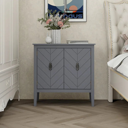 2 Door Wooden Cabinets, Wood Cabinet Vintage Style Sideboard for Living Room Dining Room Office