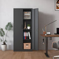 Armoire de rangement métallique 71H pour garage, armoire à outils en acier avec portes et 4 étagères, armoires hautes