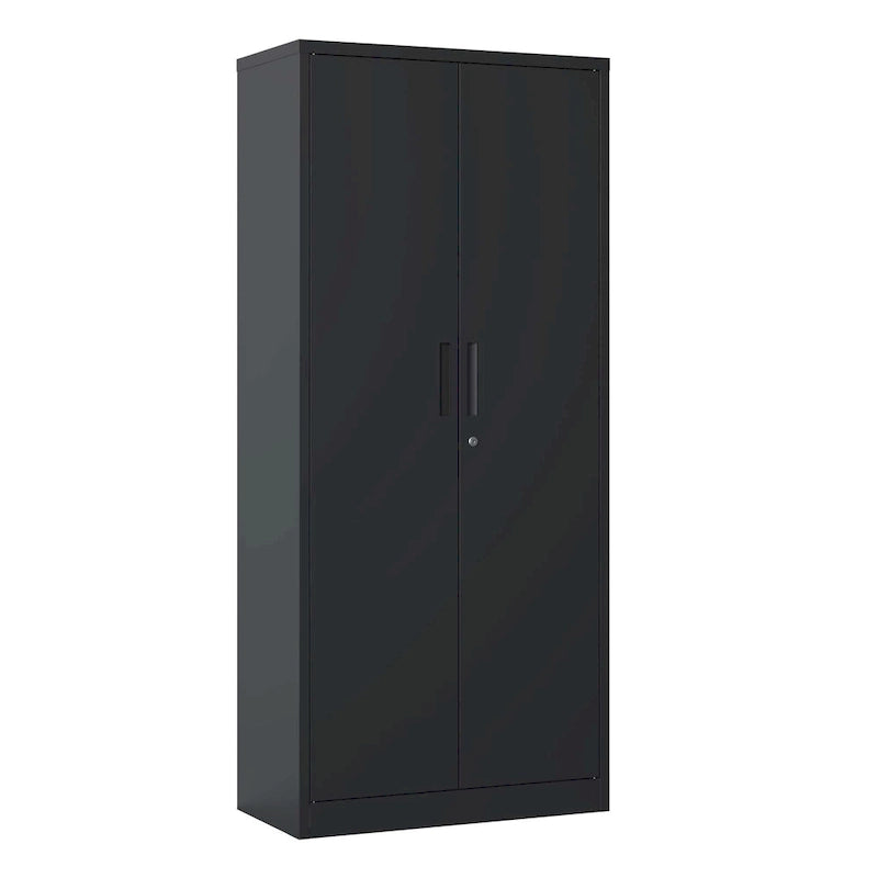 Armoire de rangement métallique 71H pour garage, armoire à outils en acier avec portes et 4 étagères, armoires hautes