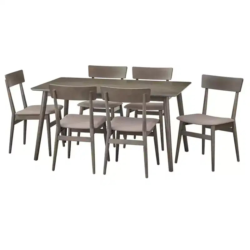 Lifestorey 7pc Newington Mid-Century Dining Set