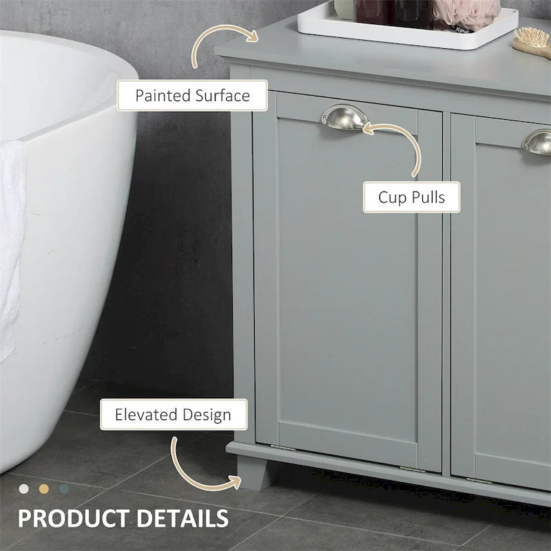 Meuble de tri de linge basculant, Organisateur de rangement de salle de bain