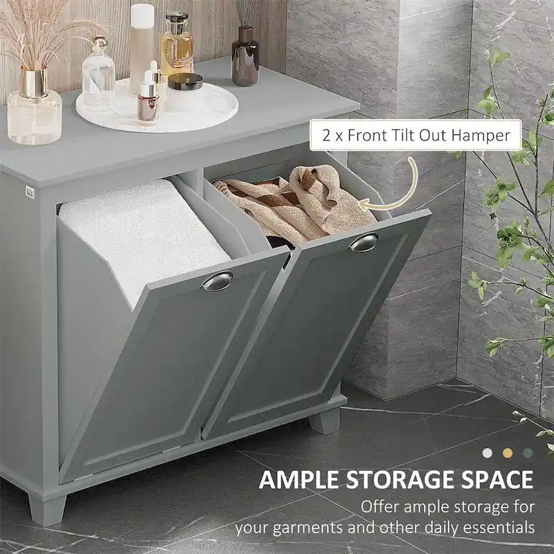 Meuble de tri de linge basculant, Organisateur de rangement de salle de bain