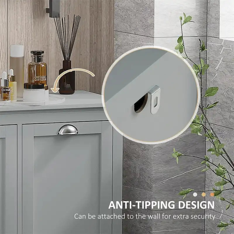 Meuble de tri de linge basculant, Organisateur de rangement de salle de bain