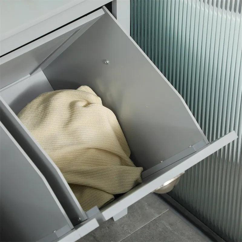 Meuble de tri de linge basculant, Organisateur de rangement de salle de bain