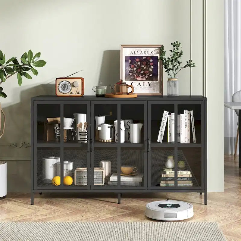 Heavy Duty Metal Modern Sideboard Buffet Cabinet
